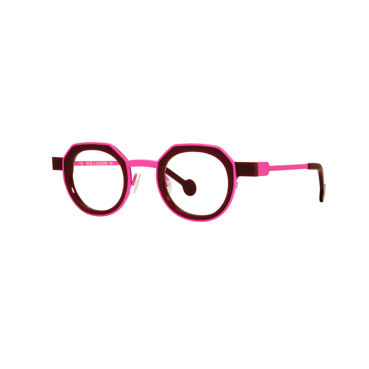 Anne Et Valentin Balka Eyeglasses Red Pink 24C12 Profile at Gazal Eyecare Roswell Atlanta