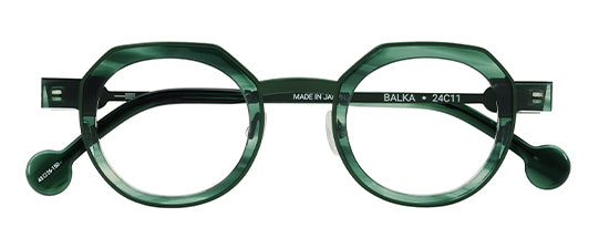 Anne Et Valentin Balka Eyeglasses Striped Green 24C11 Front at Gazal Eyecare Roswell Atlanta