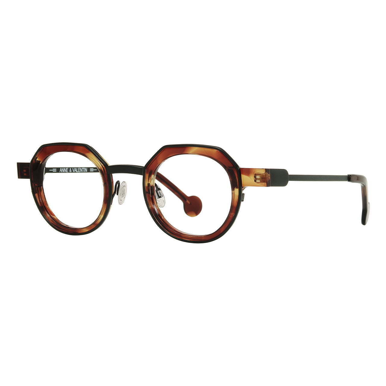 Anne Et Valentin Balka Eyeglasses Tortoise Gunmetal 23C03  Profile at Gazal Eyecare Roswell Atlanta