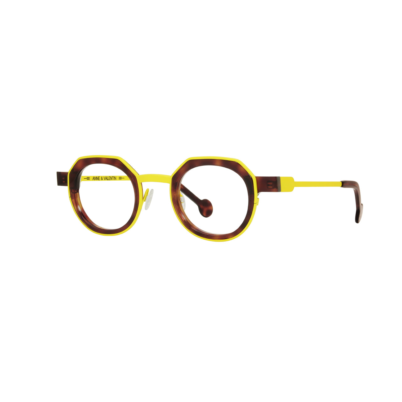 Anne Et Valentin Balka Eyeglasses Tortoise Yellow 24C14 Profile at Gazal Eyecare Roswell Atlanta