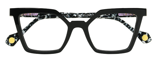 Anne Et Valentin Barceloneta Eyeglasses Black Zebra 23C34 Front at Gazal Eyecare Roswell Atlanta