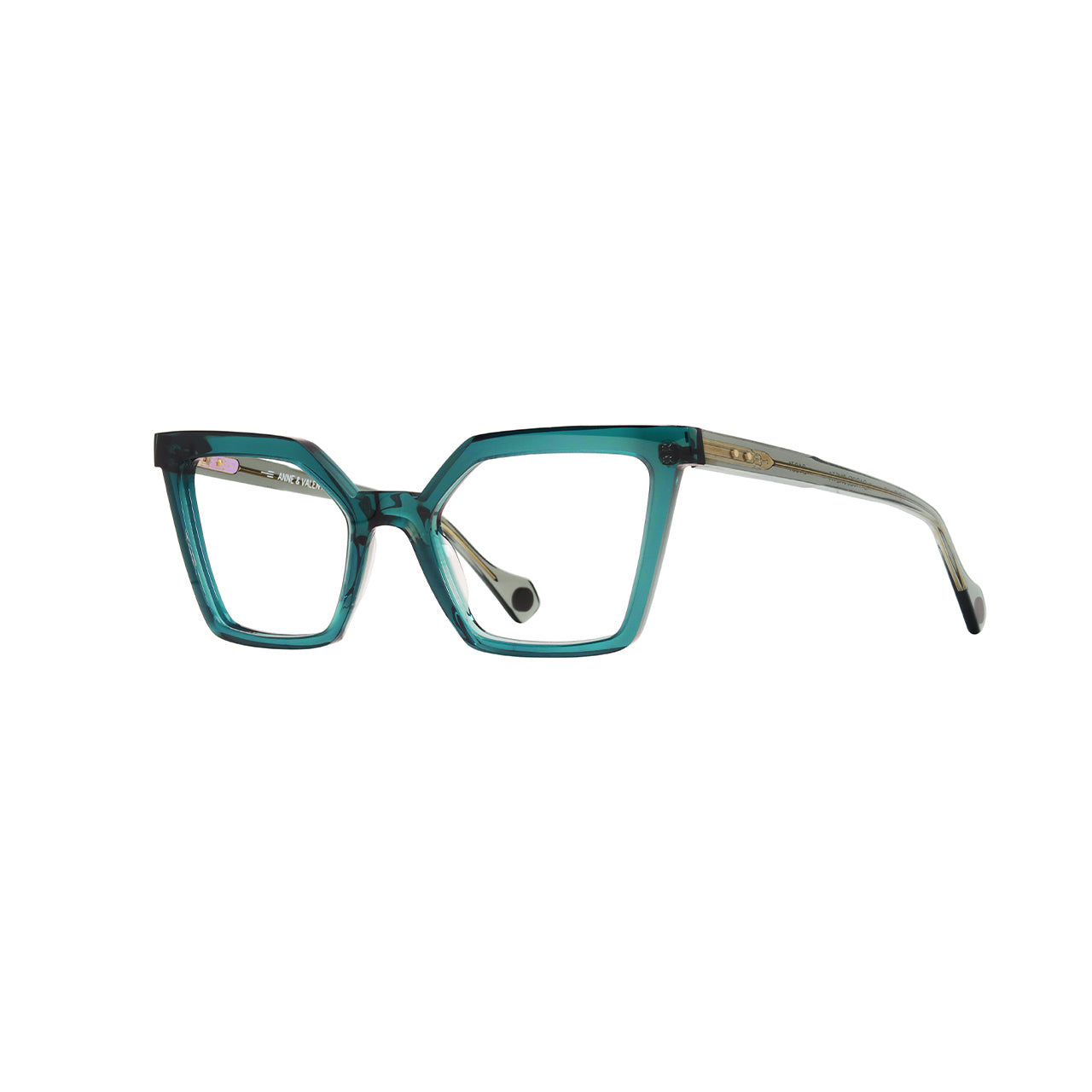 Anne Et Valentin Barceloneta Eyeglasses Crystal Teal 24C31 Profile at Gazal Eyecare Roswell Atlanta