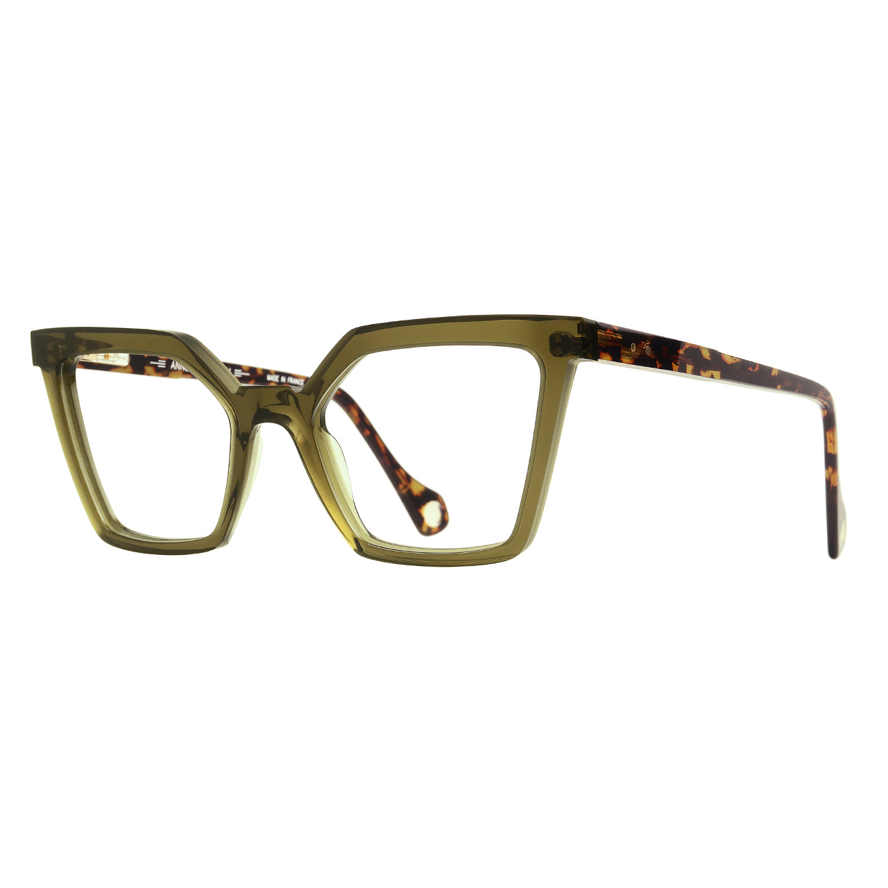 Anne Et Valentin Barceloneta Eyeglasses Olive Tortoise 21C17 Profile at Gazal Eyecare Roswell Atlanta