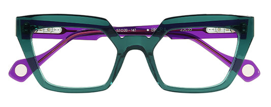 Anne Et Valentin Brera Eyeglasses Green Violet 23C35 Front at Gazal Eyecare Roswell Atlanta