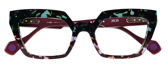 Anne Et Valentin Brera Eyeglasses Green Blue Tortoise Red 20C20 Front at Gazal Eyecare Roswell Atlanta