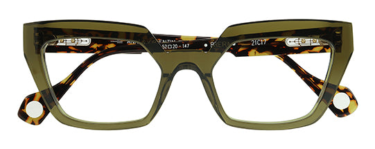 Anne Et Valentin Brera Eyeglasses Olive Tortoise 21C17 Front at Gazal Eyecare Roswell Atlanta