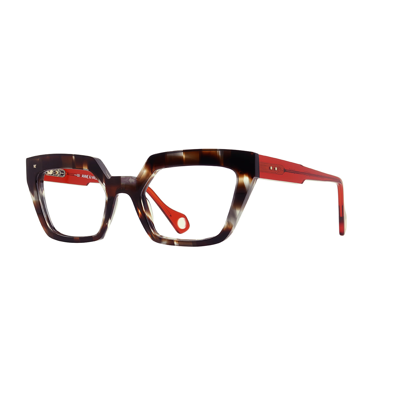 Anne Et Valentin Brera Eyeglasses Tortoise Red 21C18 Profile at Gazal Eyecare Roswell Atlanta