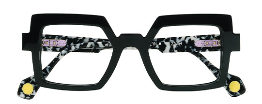 Anne Et Valentin Brooklyn Eyeglasses Black Zebra 23C34 Front at Gazal Eyecare Roswell Atlanta