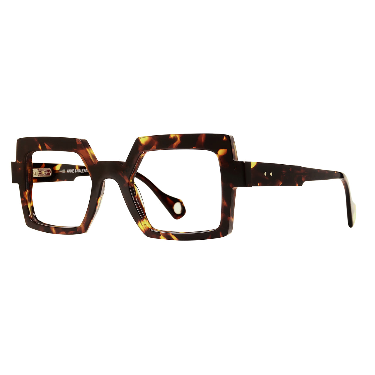 Anne Et Valentin Brooklyn Eyeglasses Tortoise 20C09 Profile at Gazal Eyecare Roswell Atlanta