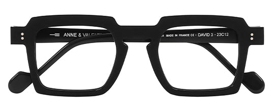 Anne Et Valentin David Eyeglasses Black 23C12 Front at Gazal Eyecare Roswell Atlanta