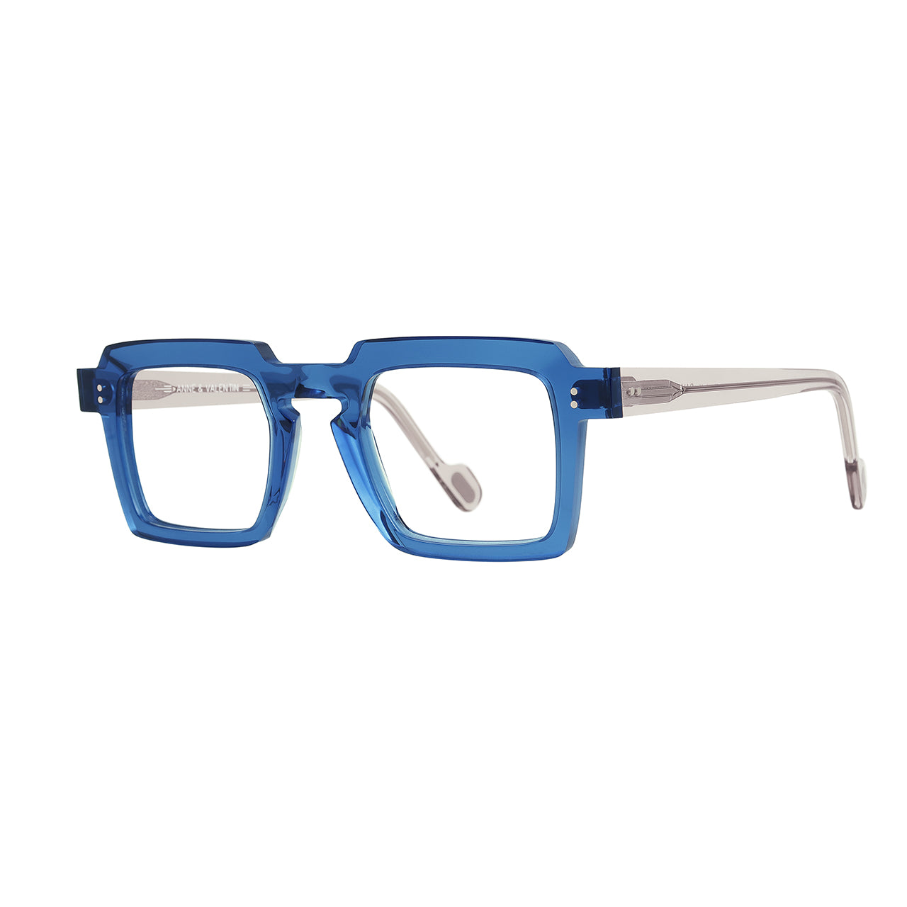 Anne Et Valentin David Eyeglasses Blue Crystal 21C15 Profile at Gazal Eyecare Roswell Atlanta
