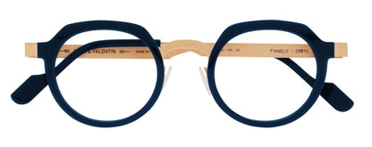 Anne Et Valentin FANELY Eyeglasses Blue Gold 25B15 Front