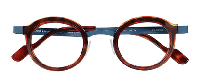 Anne Et Valentin FANZINE Eyeglasses Tortoise and Blue U187 Front