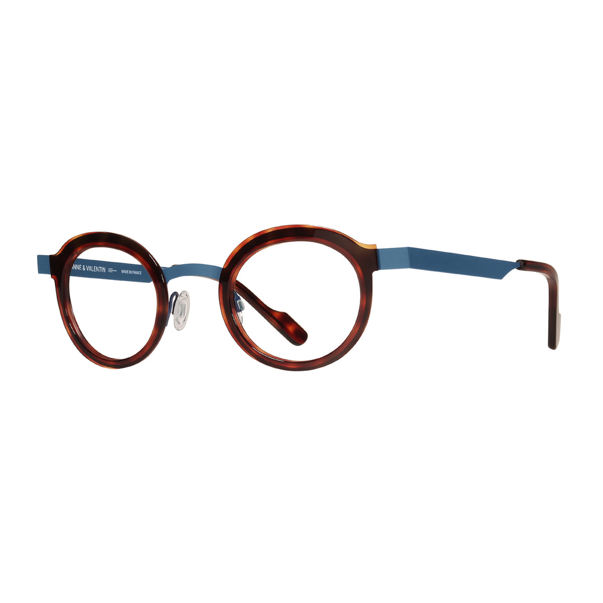 Anne Et Valentin FANZINE Eyeglasses Tortoise and Blue U187 Side