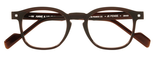 Anne Et Valentin JEPENSE Eyeglasses Brown 26A03 Front