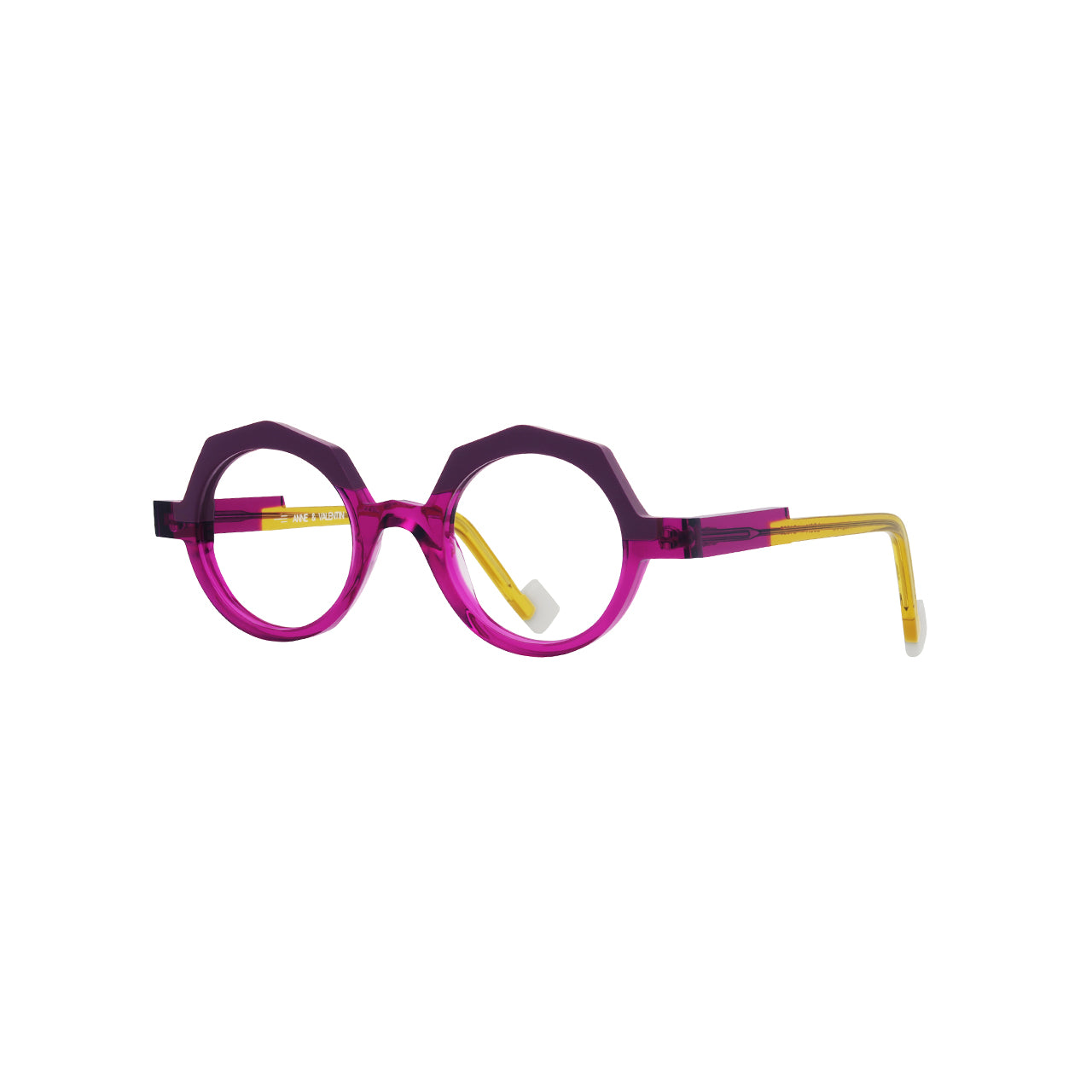 Anne Et Valentin LOCK Eyeglasses Magenta Yellow 24C25 Side