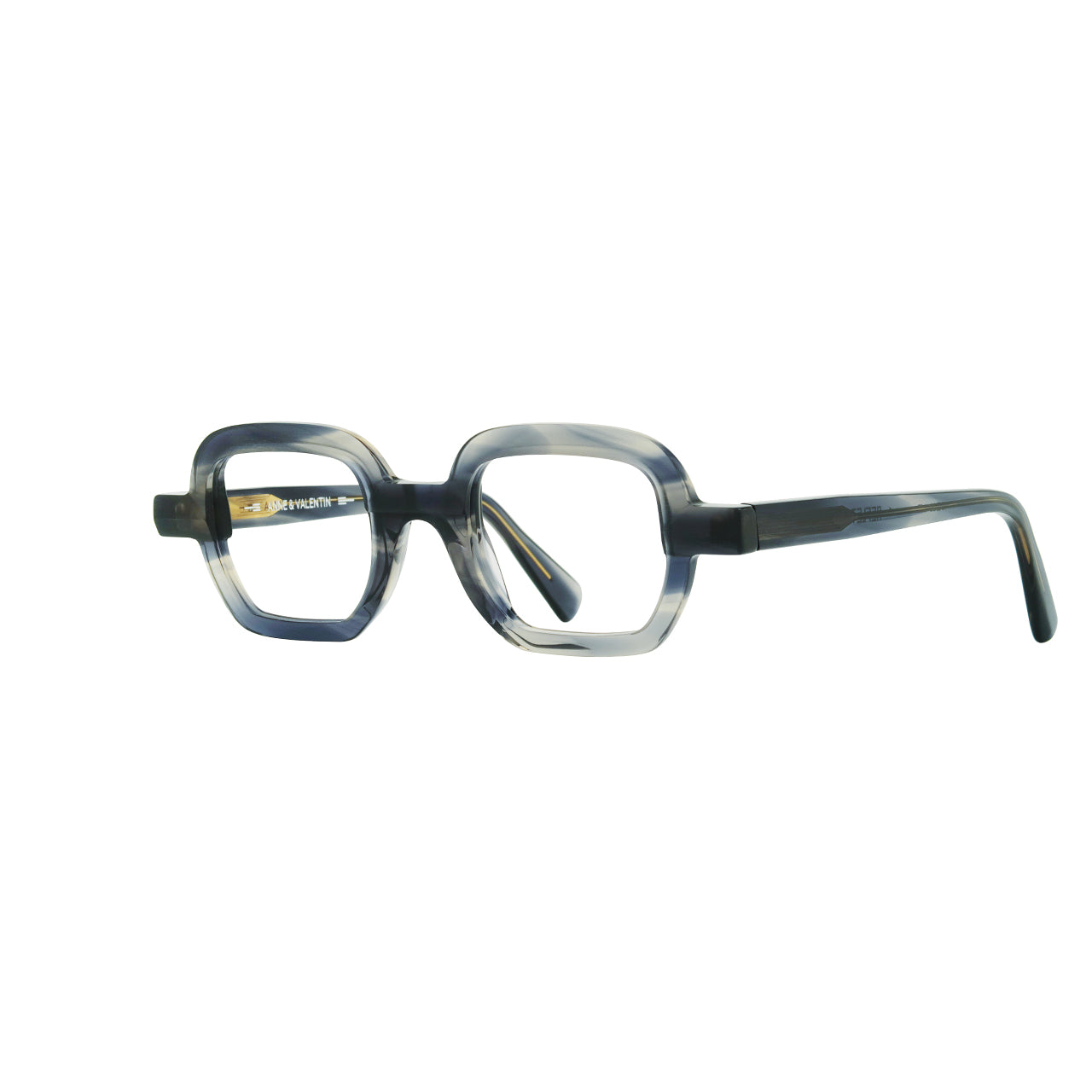 Anne Et Valentin REFLET Eyeglasses Brushed Blue 25A04 Side