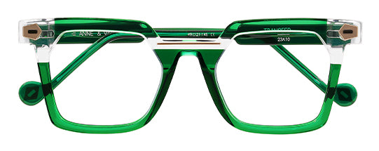 Anne Et Valentin Transfer Eyeglasses Crystal Green 23A10 Front