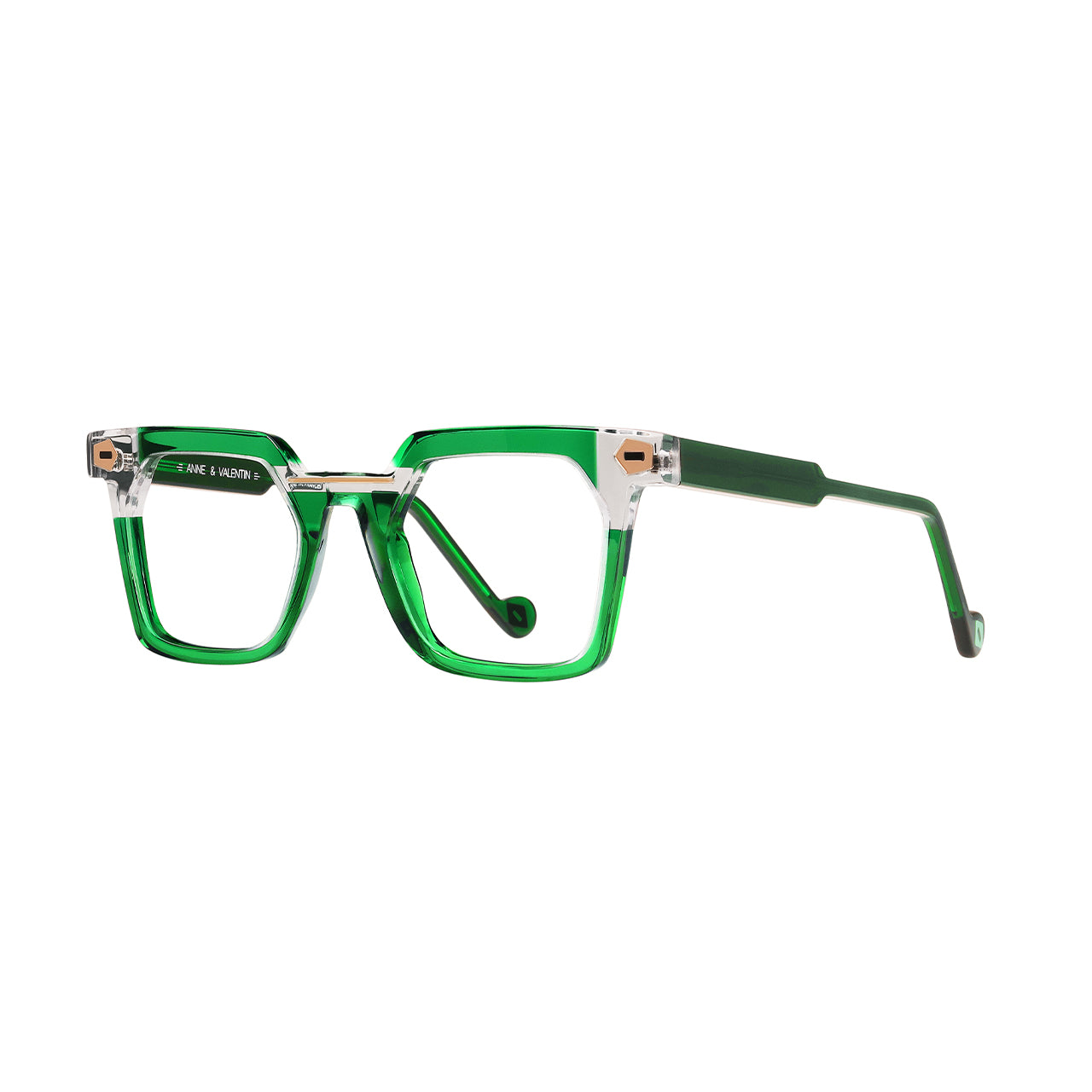 Anne Et Valentin Transfer Eyeglasses Crystal Green 23A10 Side