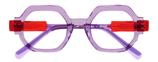 Anne Et Valentin VELISKA Eyeglasses Lavender Red 26A40 Front