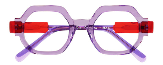 Anne Et Valentin VELISKA Eyeglasses Lavender Red 26A40 Front