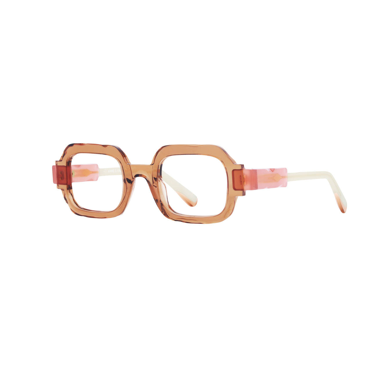 Anne Et Valentin VENZA Eyeglasses Beige 26A44 Side