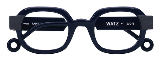 WATZ rectangular dark navy acetate frame by Anne Et Valentin