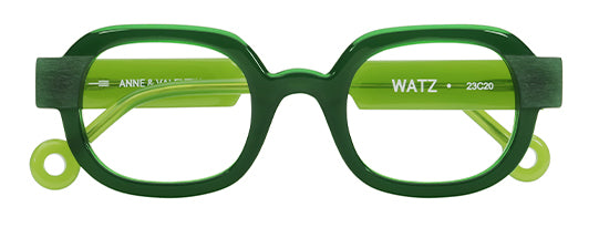 WATZ rectangular green acetate frame by Anne Et Valentin