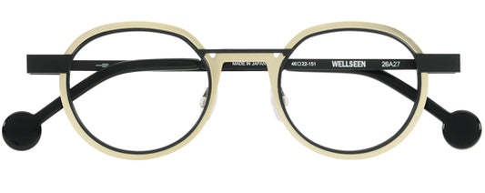 Anne Et Valentin Wellseen Eyeglasses Cream Black 26A27 Front