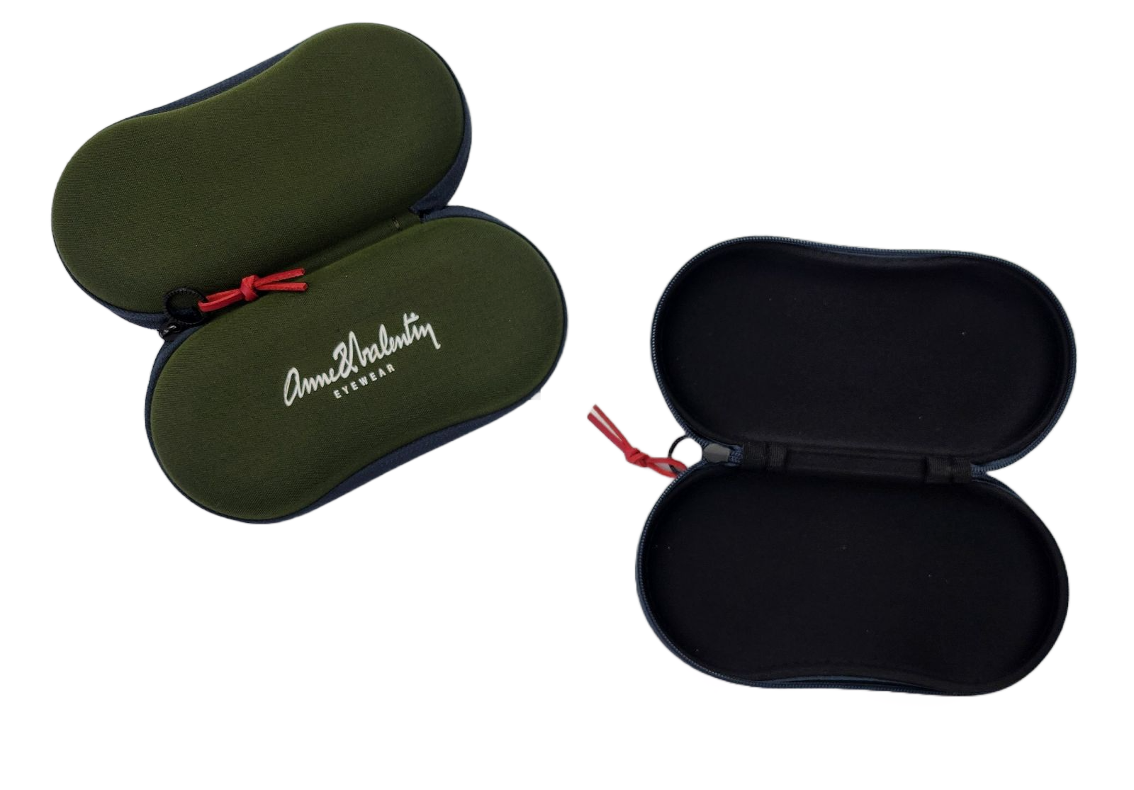 Anne Et Valentin Case Green with Red Zipper