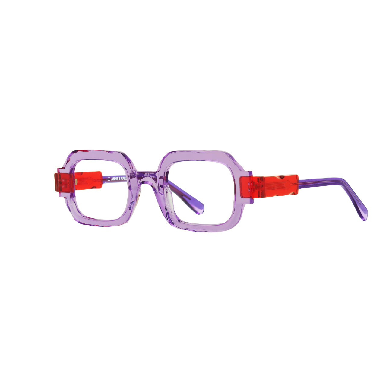 Anne Et Valentin VENZA Eyeglasses Lavender Red 26A40 Side