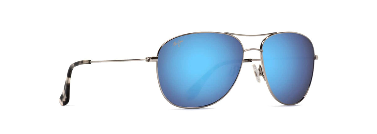 Maui Jim Cliff House sunglasses in Silver - Blue Hawaii, angled view