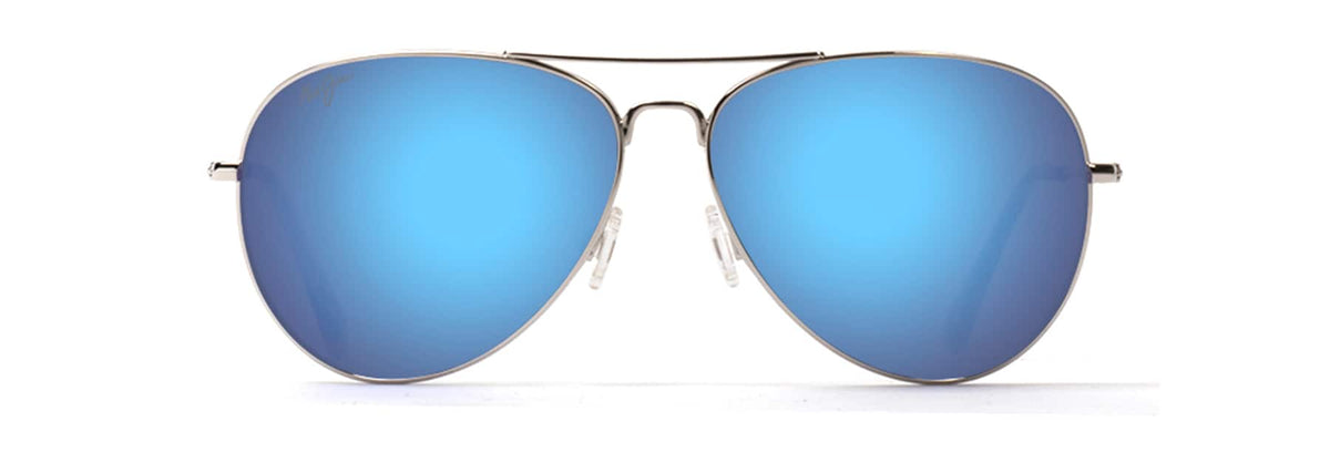 Maui Jim Mavericks sunglasses in Silver - Blue Hawaii, front view