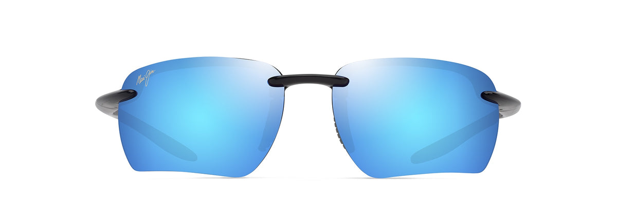 Maui Jim Hookipa Ultra G sunglasses in Shiny Black - Blue Hawaii, front view