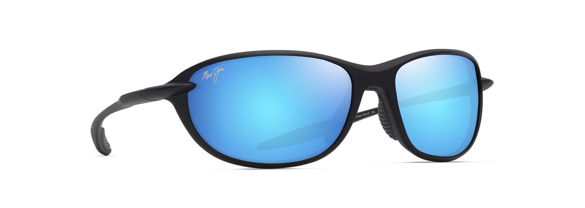 Maui Jim Hookipa Ultra R sunglasses in Matte Black, angled view