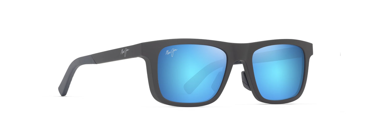Maui Jim Moaka sunglasses in Matte Solid Grey, angled view