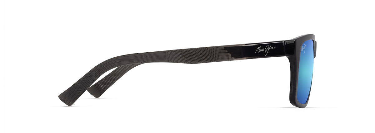 Maui Jim Kowelo sunglasses in Shiny Transparent Dark Grey, side view