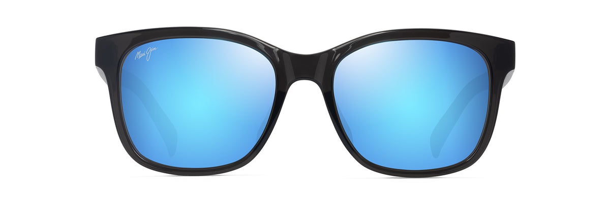 Maui Jim Owelo sunglasses in Shiny Transparent Dark Grey, front view