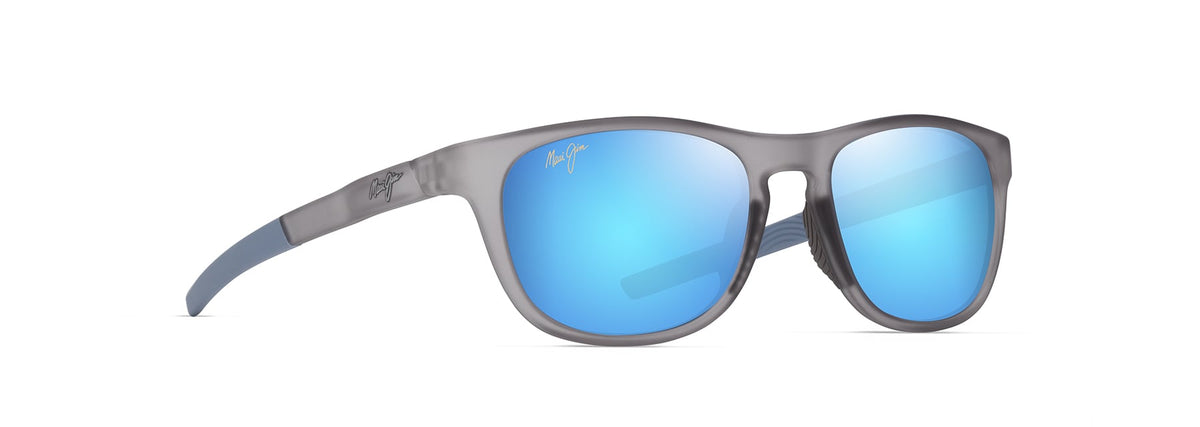 Maui Jim Melemele sunglasses in Matte Transparent Grey, angled view