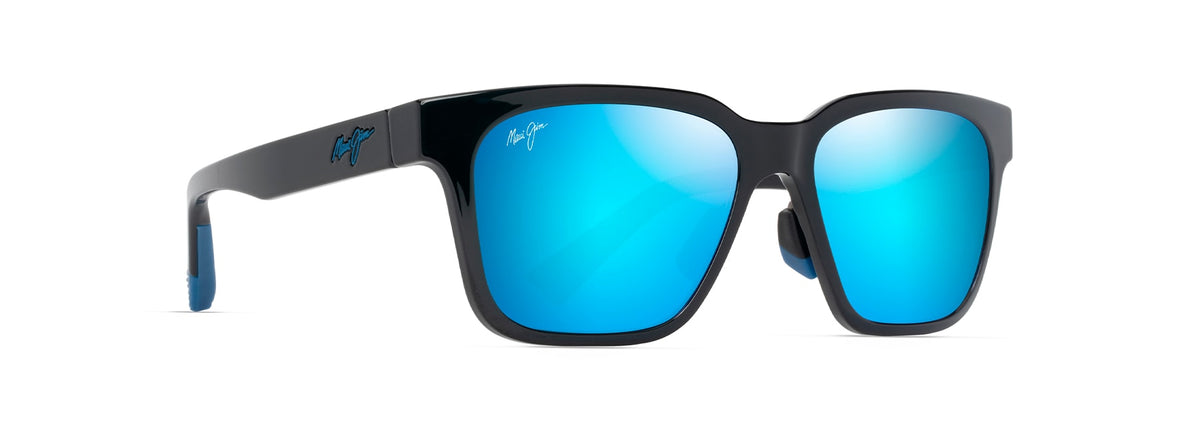 Maui Jim Punikai sunglasses in Shiny Black, angled view