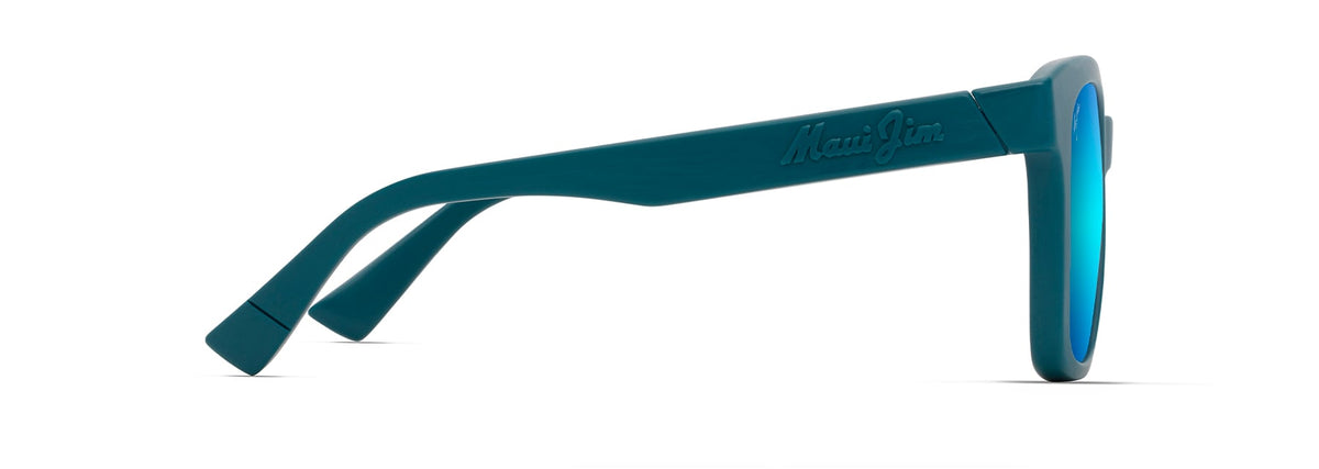 Maui Jim Honua AF sunglasses in Matte Petrol Blue, side view