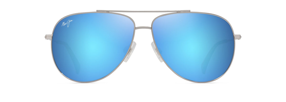 Maui Jim Hauoli sunglasses in Shiny Silver, front view
