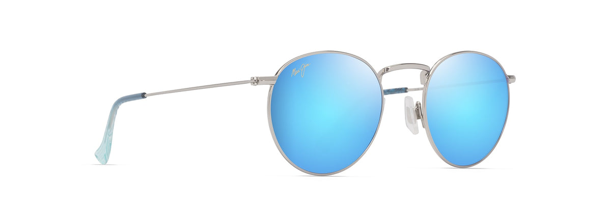 Maui Jim Pūkaua sunglasses in Shiny Silver, angled view