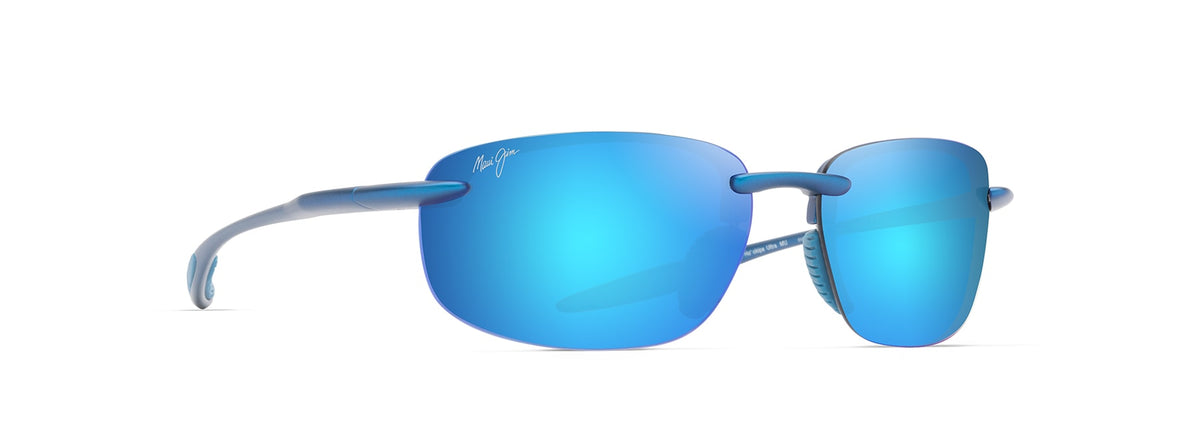Maui Jim Hookipa Ultra sunglasses in Matte Metallic Blue, angled view