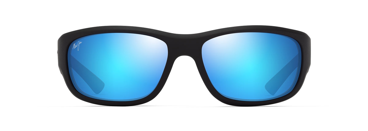 Maui Jim Maukele sunglasses in Matte Black Grey Blue, front view