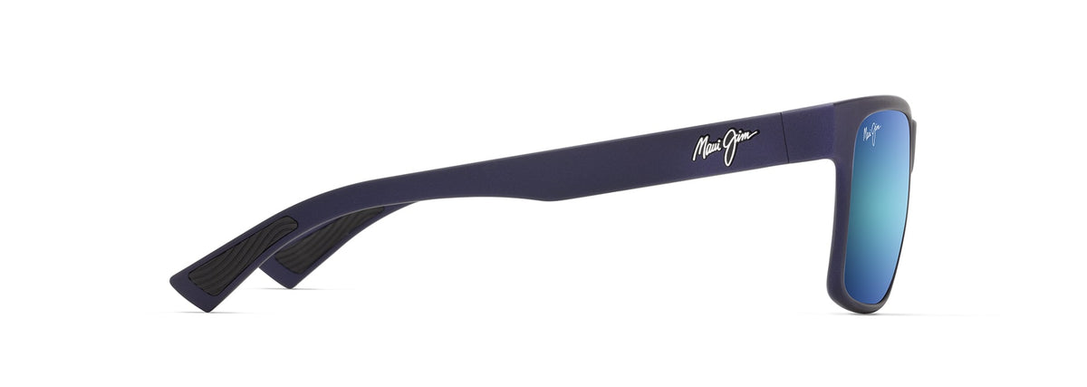 Maui Jim Hoopili sunglasses in Matte Metallic Blue, side view