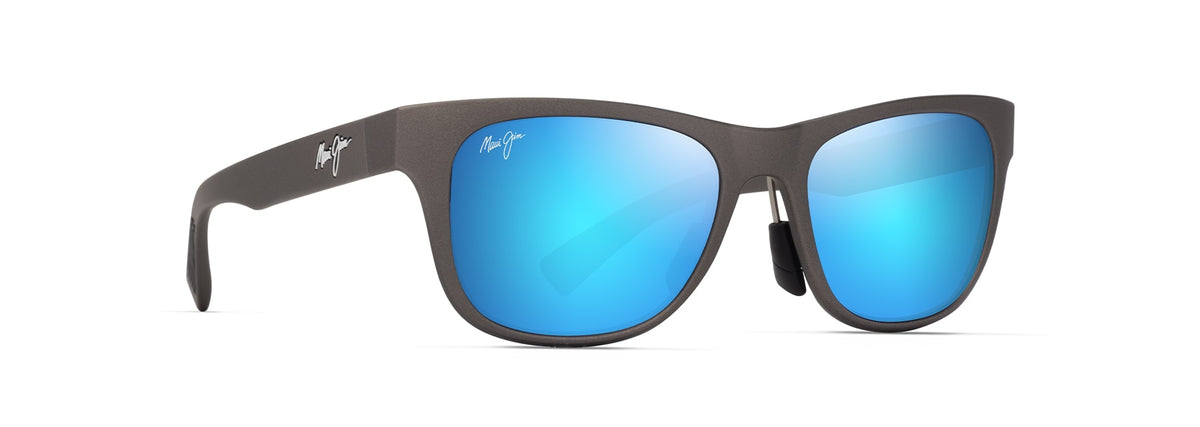 Maui Jim Kapeau sunglasses in Matte Metallic Grey, angled view