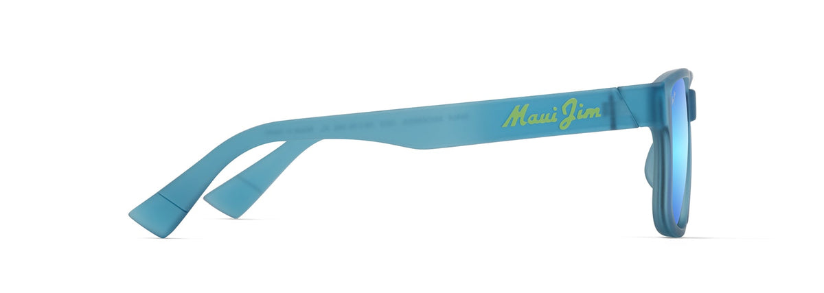 Maui Jim Kuniahi AF sunglasses in Matte Transparent Blue, side view