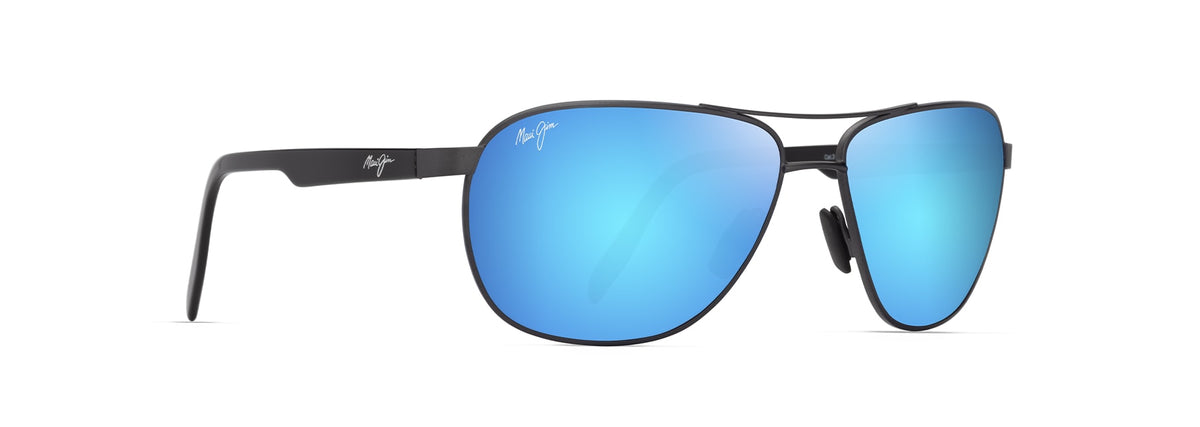 Maui Jim Castles sunglasses in Matte Dark Ruthenium, angled view
