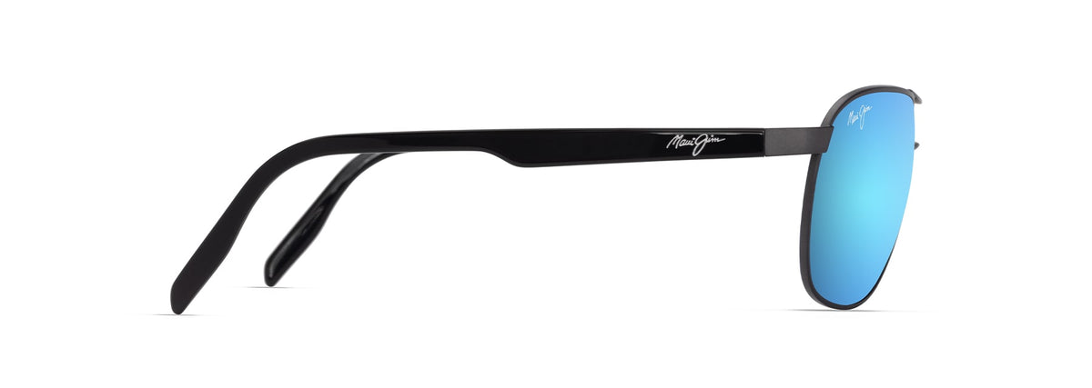Maui Jim Castles sunglasses in Matte Dark Ruthenium, side view